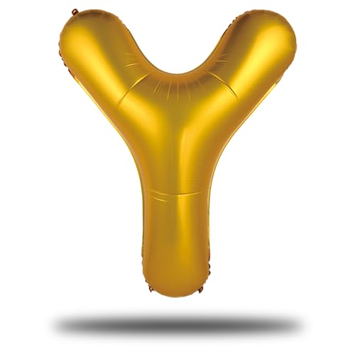 FUNXGO XXL Groß Folienballon Buchstaben Y Gold -Riesen Alphabet ca. 100m - Verstärktes Material - Helium oder Luftfüllung - Perfekt für Geburtstag, Hochzeit, Party Dekoration & JGA - Ballon Y Gold von FUNXGO