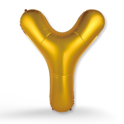 FUNXGO XXL Groß Folienballon Buchstaben Y Gold -Riesen Alphabet ca. 100m - Verstärktes Material - Helium oder Luftfüllung - Perfekt für Geburtstag, Hochzeit, Party Dekoration & JGA - Ballon Y Gold von FUNXGO