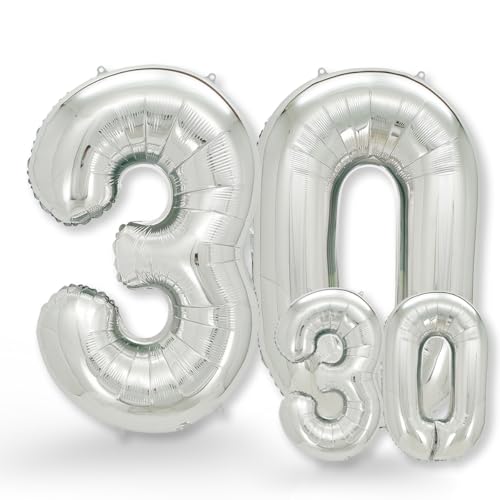 FUNXGO folienballon 30 Silber set - 2 Stück -100 & 38cm- luftballons Zahlen 30-30 Geburtstag - XXL Riesenzahl Geburtstagsdeko Set luftballon 30 silber ballon 30 FUNXGO folienballon 30 Silber set - 2 Stück -100 & 38cm- luftballons Zahlen 30-30 Geburtstag - XXL Riesenzahl Geburtstagsdeko Set luftballon 30 silber ballon 30 von FUNXGO