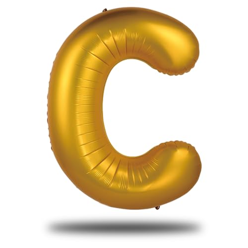 FUNXGO XXL Groß Folienballon Buchstaben C Gold -Riesen Alphabet ca. 100m - Verstärktes Material - Helium oder Luftfüllung - Perfekt für Geburtstag, Hochzeit, Party Dekoration & JGA - Ballon C Gold von FUNXGO