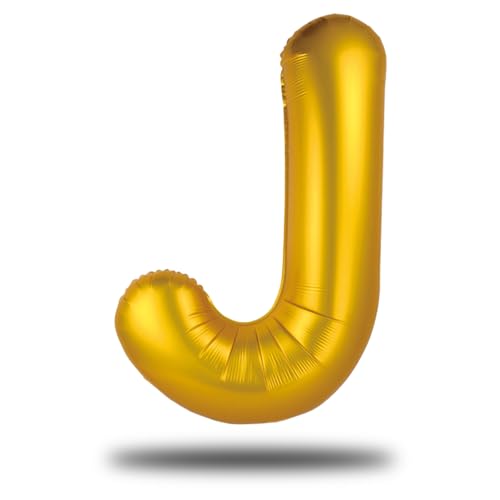 FUNXGO XXL Groß Folienballon Buchstaben J Gold -Riesen Alphabet ca. 100m - Verstärktes Material - Helium oder Luftfüllung - Perfekt für Geburtstag, Hochzeit, Party Dekoration & JGA - Ballon J Gold von FUNXGO