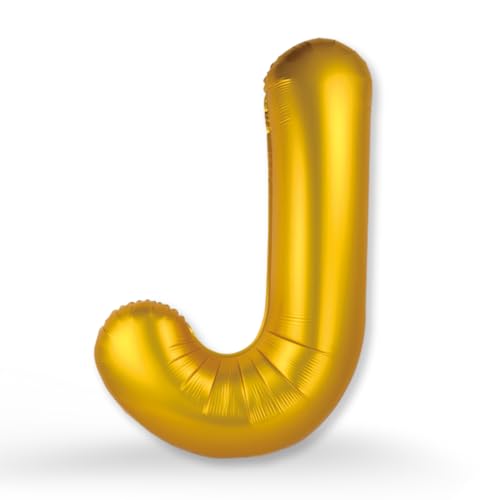 FUNXGO XXL Groß Folienballon Buchstaben J Gold -Riesen Alphabet ca. 100m - Verstärktes Material - Helium oder Luftfüllung - Perfekt für Geburtstag, Hochzeit, Party Dekoration & JGA - Ballon J Gold von FUNXGO