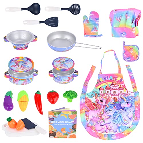 FUQUN 20Pcs Matschküche Zubehör Outdoor, Küchenspielzeug Zubehör Kinderküche Kochgeschirr Edelstahl Pfannenset Schürze und Kochmütze für Gemüse Pretend Spielzeug Rollenspiele Mädchen und Jungen FUQUN 20Pcs Matschküche Zubehör Outdoor, Küchenspielzeug Zubehör Kinderküche Kochgeschirr Edelstahl Pfannenset Schürze und Kochmütze für Gemüse Pretend Spielzeug Rollenspiele Mädchen und Jungen von FUQUN