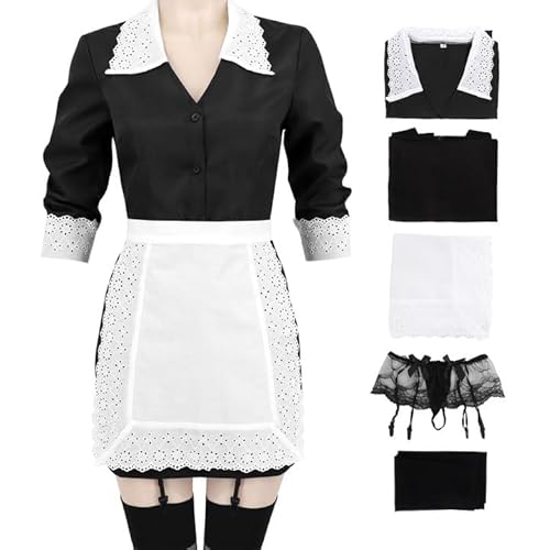 FURPHI US Size Moira OHara Cosplay Costume French Maid Apron Dress Outfits for Women (Large) von FURPHI