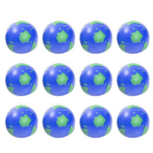 FURREN 12Er-Pack Earth Stress Balls, 2,5 Globe Theme Squeeze Balls, Stress Relief Ball Squeeze Anxiety Fidget Stress Ball von FURREN