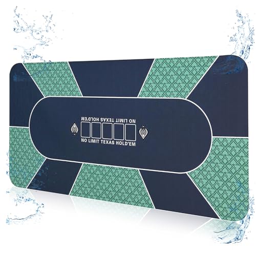 FURUISEN Pokermatte 180 x 90 cm, Professionelle Texas Holdem Poker Matte Pokerteppich Inklusive Tragetasche für bis zu 8 Spieler von FURUISEN