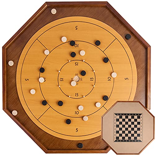 Turnier Crokinole and Checkers, 30 Zoll Offizielles Crokinole Brettspiel mit 66 cm Spielfläche, Canadian Heritage Tischspiel für zwei Spieler, Geschicklichkeit Krokinole Spiele für Familien und Freunde Turnier Crokinole and Checkers, 30 Zoll Offizielles Crokinole Brettspiel mit 66 cm Spielfläche, Canadian Heritage Tischspiel für zwei Spieler, Geschicklichkeit Krokinole Spiele für Familien und Freunde von FURUISEN