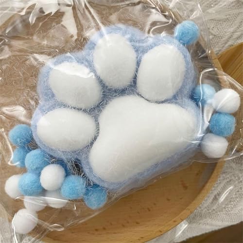 Cat Paw Squishy Big, Katzenpfoten Squeeze Quetschspielzeug, Riesiges Squishy-Spielzeug zum Stressabbau, Entspannungsspielzeug Katzenpfoten-Quetschbälle (Blau) von FUSHENGCHUANG