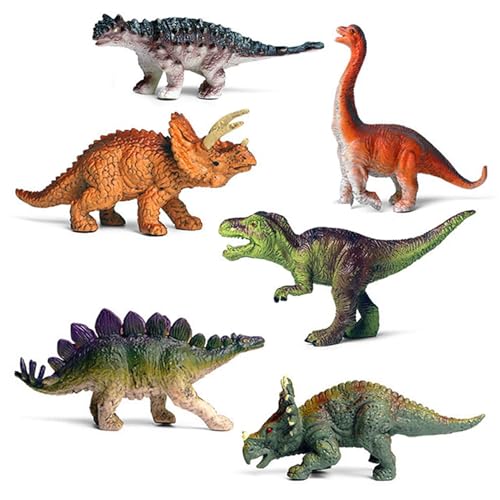 FUSHENGCHUANG Dinosaurier Spielzeug Set, 6 Stück Spielset, Dinosaurier Starterset, Mini Dinosaurier Pädagogisches Spielzeug, Dinosaurierspielzeug ab 3 Jahren ﻿ von FUSHENGCHUANG