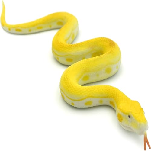 FUSHENGCHUANG Elastische Schlange aus Weiche Gummi Realistische Schlange Streich Spiel für Tricky Aprilscherz Halloween Spielzeug (Goldene Pythonschlange) von FUSHENGCHUANG