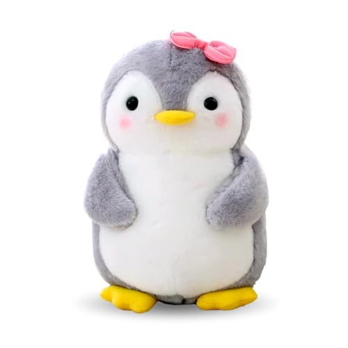 FUSHENGCHUANG Kuscheltier Pinguin Plüschtier für Mädchen, Stofftier Schmusetier zum Kuscheln & Spielen, Plüschtier Pinguin Geschenk, Pudgy Penguins Plush Für Mädchen(Pinguin mit Schleife,25 cm) von FUSHENGCHUANG