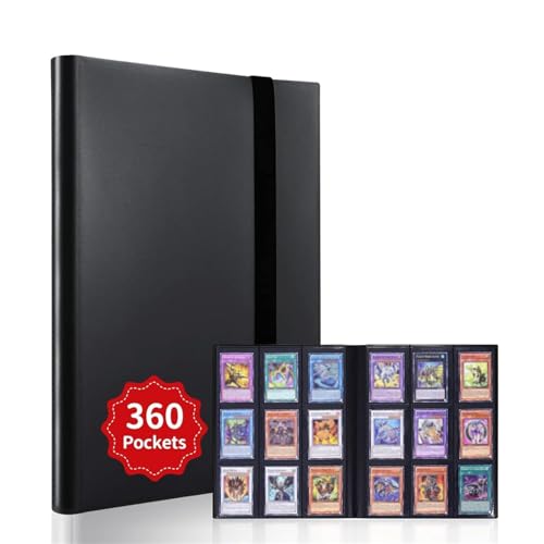 Sammelkarten Album Für Poken Sammelalbum Karten, 360 Pockets Transparent Sammelkarten, Wasserdichter Ordner Für Pokemon Karte, Sammelkarten Album Karten,Sammelalbum Karten(Schwarz) von FUSHENGCHUANG