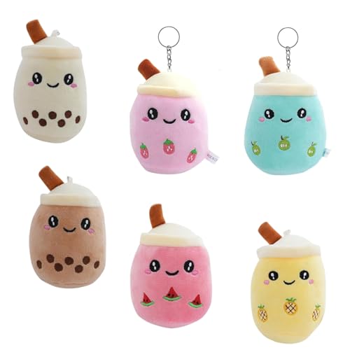 FUSONGQINTANG 6er-Pack Bubble Tea Kuscheltier Milk Tea Gefüllte Tiere Plüsch Spielzeug Plüsch-Tier-Spielzeug mit Schlüsselanhänger für Kinder Mädchen Erwachsene FUSONGQINTANG 6er-Pack Bubble Tea Kuscheltier Milk Tea Gefüllte Tiere Plüsch Spielzeug Plüsch-Tier-Spielzeug mit Schlüsselanhänger für Kinder Mädchen Erwachsene von FUSONGQINTANG