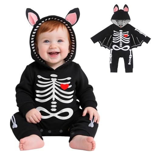 Baby Halloween Kostüm Baby Fledermaus Kostüm Halloween Outfit Infant Halloweens Strampler Set Babies Skelett Kostüms Neugeborenen Cosplay Kostüms 0-3 Monate Baby Halloween Kostüm Baby Fledermaus Kostüm Halloween Outfit Infant Halloweens Strampler Set Babies Skelett Kostüms Neugeborenen Cosplay Kostüms 0-3 Monate von FUTERLY