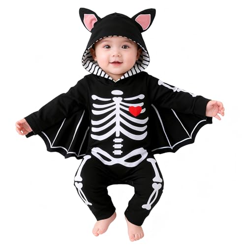 Baby Halloween Kostüm Baby Fledermaus Kostüm Halloween Outfit Infant Halloweens Strampler Set Babies Skelett Kostüms Neugeborenen Cosplay Kostüms 12-18 Monate Baby Halloween Kostüm Baby Fledermaus Kostüm Halloween Outfit Infant Halloweens Strampler Set Babies Skelett Kostüms Neugeborenen Cosplay Kostüms 12-18 Monate von FUTERLY