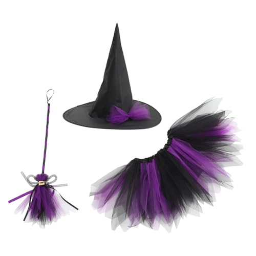 FUTUREORYY 1 Satz Hexenkostüm für Teiliges Set mit Kleid Hut und Besen Cosplay für Halloween Gruselige Verkleidung für Kostümaccessoires für Halloween Partys FUTUREORYY 1 Satz Hexenkostüm für Teiliges Set mit Kleid Hut und Besen Cosplay für Halloween Gruselige Verkleidung für Kostümaccessoires für Halloween Partys von FUTUREORYY