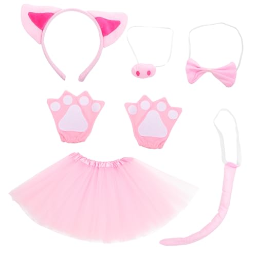 FUTUREORYY 1 Satz Piggy Cosplay Set Cartoon Schweineohren Stirnband mit Fliege Schweinenase Tüllrock für Kostümaccessoires für Karneval Halloween und Geburtstagsfeiern FUTUREORYY 1 Satz Piggy Cosplay Set Cartoon Schweineohren Stirnband mit Fliege Schweinenase Tüllrock für Kostümaccessoires für Karneval Halloween und Geburtstagsfeiern von FUTUREORYY