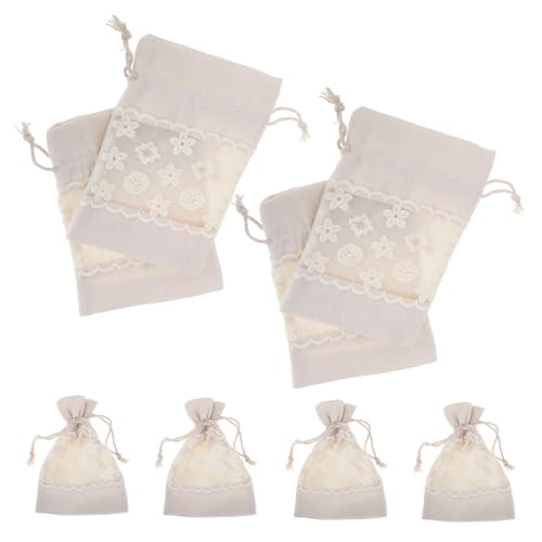 FUTUREORYY 10 Stück Teiliges Leinwandbeutel mit Kordelzug und Spitzenbesatz Transparente Sichtfenster Leichte Aufbewahrungstaschen für Partygeschenke Schmuck und Kleine Accessoires Elegantes FUTUREORYY 10 Stück Teiliges Leinwandbeutel mit Kordelzug und Spitzenbesatz Transparente Sichtfenster Leichte Aufbewahrungstaschen für Partygeschenke Schmuck und Kleine Accessoires Elegantes von FUTUREORYY
