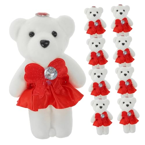 FUTUREORYY 10 Stück Teiliges Mini Plüschbär Weiche Stofftier bären Leichte Cartoon bärenpuppe Dekorativ für Hochzeitsautos Geschenkboxen Angenehmer Kuschelspaß Vielseitig für Geburtstag und von FUTUREORYY