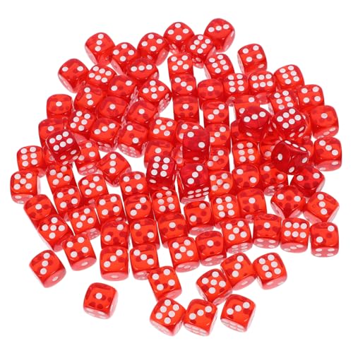 FUTUREORYY 100 Stück Acryl Würfelspielwürfel Seitig Transparente Mehrfarbige Spielwürfel für Brettspiele Party Zubehör und Mathe Unterrichts Würfel von FUTUREORYY