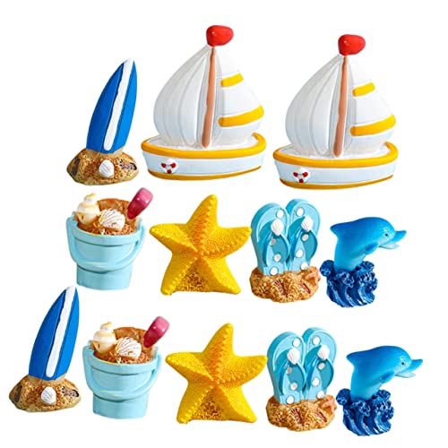 FUTUREORYY 12 Stück Mediterrane Figuren Teiliges Harz Stranddekoration mit Segelboot Seestern Strandbucket Sandalen für DIY Landschaften und Puppenhäuser FUTUREORYY 12 Stück Mediterrane Figuren Teiliges Harz Stranddekoration mit Segelboot Seestern Strandbucket Sandalen für DIY Landschaften und Puppenhäuser von FUTUREORYY