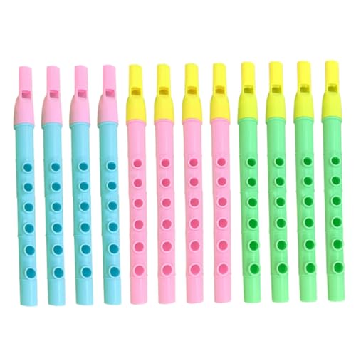 FUTUREORYY 12 Stück Teiliges Blockflöten Mini Flöten für Bunte Musikspielzeuge Fingerfertigkeit und Koordination Anfänger Instrumente Zufällige Farbe von FUTUREORYY