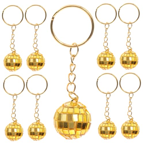 FUTUREORYY 12 Stück Teiliges Disco Ball Schlüsselanhänger Set Retro Jahre Spiegelkugel Schlüsselring Glänzende Mini Discokugeln Anhänger Vielseitig für Auto Dekoration Hochzeiten Silvester von FUTUREORYY