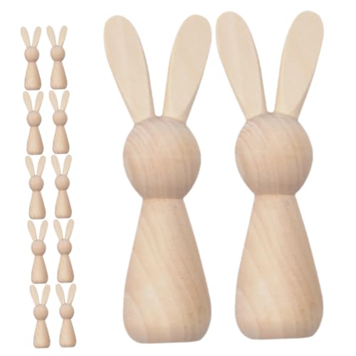 FUTUREORYY 12stücke Unvollendete Holz-osterhasen Bastelset Für Kreative Ostern Holzfiguren Für Dekoration Und Bastelprojekte Sicher Und Langlebig Für Altersgruppen von FUTUREORYY