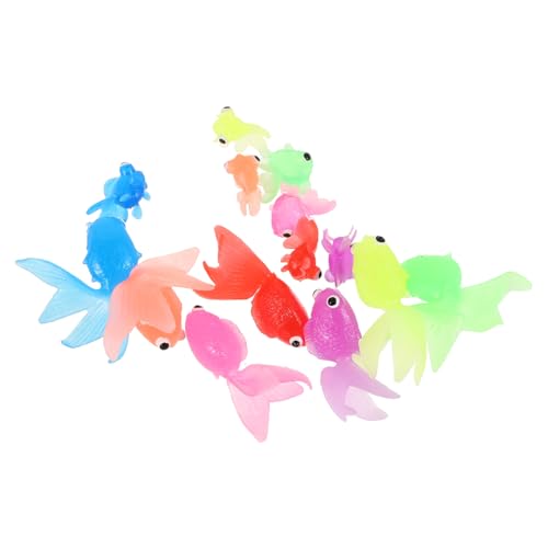 FUTUREORYY 14 Stück Goldfischmodell Aus Weichem Kunststoff Künstlicher Fisch Fischtankspielzeug Dekorationen Badespielzeug Miniatur Ornament Aquarium Schwimmbad Badewanne Für Klein Plastik von FUTUREORYY