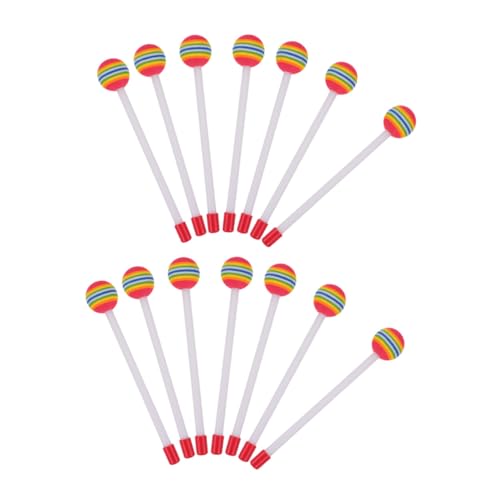 FUTUREORYY 14 Stück Teiliges Schlaginstrument Bunte Lollipop-Drumsticks aus Weichem Eva Leichte Percussion Mallets für Kleinkinder von Rhythmus und Hand-Auge-koordination Orff Musikspielzeug von FUTUREORYY