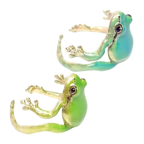FUTUREORYY 2 Stück Froschring Ornament Party Baum lustig offen Damenring verstellbarer ring Einstellbarer Ring passende Ringe für Paare Tierkopfring Frosch-Ohrring Frosch Zubehör Legierung FUTUREORYY 2 Stück Froschring Ornament Party Baum lustig offen Damenring verstellbarer ring Einstellbarer Ring passende Ringe für Paare Tierkopfring Frosch-Ohrring Frosch Zubehör Legierung von FUTUREORYY