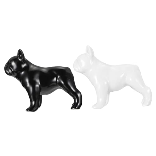 FUTUREORYY 2 Stück Keramik Hundedekoration Garten und Ornament mit Detailreichem Hundemotiv Wetterfest für Gartendekor Innen und Außenbereiche für Hundeliebhaber von FUTUREORYY