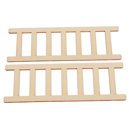 FUTUREORYY 2 Stück Miniatur Holzleiter Kleine Handgefertigte Holzleitern für Puppenhaus Deko Realistische Miniatur Treppe für DIY Basteln und Micro Landschaft Naturfarbene Stabile Holzleiter von FUTUREORYY