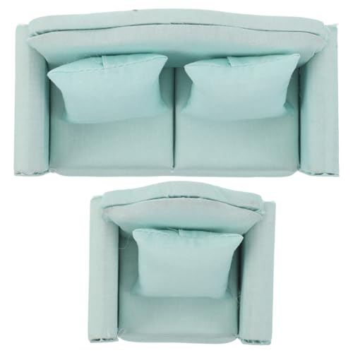 FUTUREORYY 2 Stück Miniatur Sofa Grün aus Holzrahmen mit Faderesistentem Stoff Teiliges Wohnzimmer Möbel mit Einzelsessel Zweisitzer für Puppenhaus Dekoration und Spiel FUTUREORYY 2 Stück Miniatur Sofa Grün aus Holzrahmen mit Faderesistentem Stoff Teiliges Wohnzimmer Möbel mit Einzelsessel Zweisitzer für Puppenhaus Dekoration und Spiel von FUTUREORYY