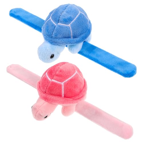 FUTUREORYY 2 Stück Plüsch Snap Armbänder Schildkröten Weiche Armbänder Kuscheltiere Partygeschenk Strapazierfähige Stofftier Schlagbänder für Geburtstag Halloween Weihnachten von FUTUREORYY