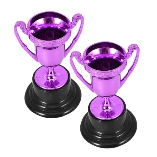 FUTUREORYY 2 Stück Trophäe spielsachen Kunststoff Dekorative Verwendung Dekoration Auszeichnung groß Student Party kleine Pokale Kindergarten Goldener Pokal Mini für Plastik Violett von FUTUREORYY