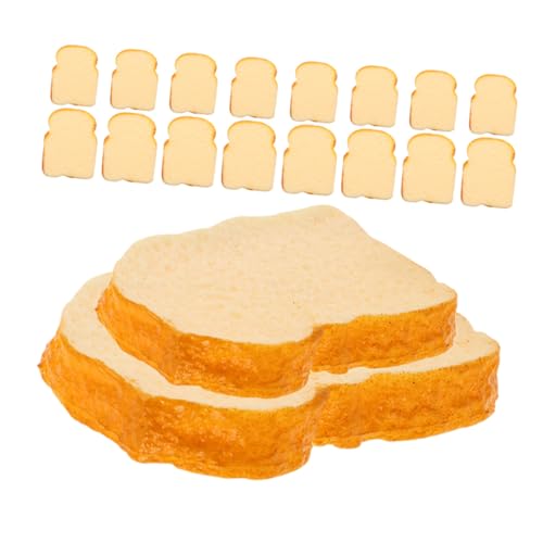 FUTUREORYY 20 Stück Teiliges Realistische Brotscheiben Deko Toast Brotmodell für Party Künstliche Brotscheiben Detailgetreu Vielseitige Deko für Puppenhäuser Fotografie und Bäckerei von FUTUREORYY