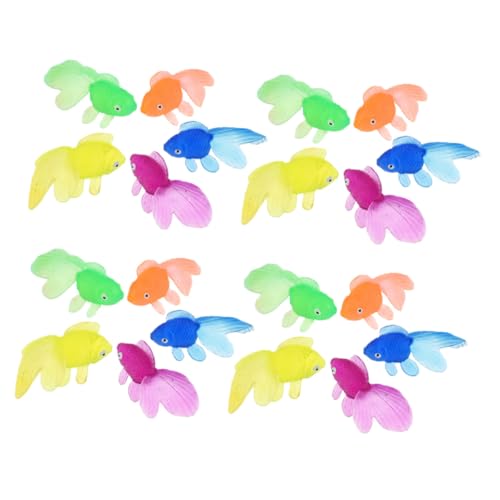 FUTUREORYY 20 Stück Teiliges Realistische Goldfisch Figuren aus Umweltfreundlichem PVC Bunte Aquarien Deko Kindgerechtes Lernspielzeug Lebensechte Modelle für Aquarium und Zufällige Farbe von FUTUREORYY