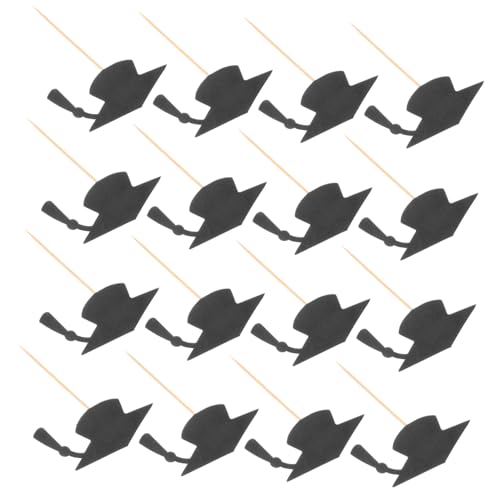 FUTUREORYY 24 Stück Teiliges Abschluss Cupcake Topper Graduation Season Tortendeko mit Schwarzer Abschlusskappe Einfache Anwendung Vielseitig für Kuchen Party und Tischdekoration von FUTUREORYY
