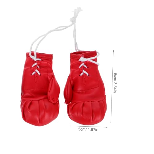 FUTUREORYY 4 Stück Teiliges Miniatur Boxhandschuh Mini Boxing Gloves Schlüsselanhänger Auto Spiegel Deko Boxing Gym Souvenir für Dollhouse Party Fans von FUTUREORYY