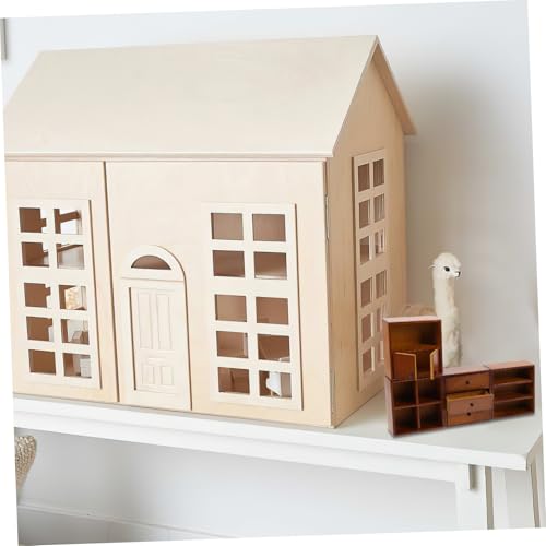 FUTUREORYY 4 Stück Teiliges Miniatur Holzschrank mit Realistische Walnussfarbene Puppenhaus Möbel Vielseitiges Bücherregal Kabinett für DIY Mikrolandschaft und Dekoration von FUTUREORYY