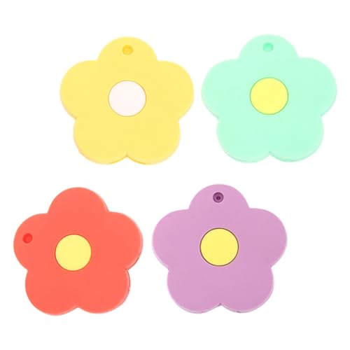 FUTUREORYY 4 Stück Teiliges Silikon Schlüsselhüllen in Blumenform Schützende Schlüsselabdeckungen mit Niedlichen Anhängern Robuste Key Identifier Caps für Hausschlüssel Bunte von FUTUREORYY