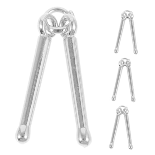 FUTUREORYY 4 Stück Trommelstock-Anhänger Musiknoten-Anhänger Musik bezaubert Musiknoten-Schmuck Musiknotenanhänger Instrumente Charms Anhänger für Musikinstrumente Zinklegierung Silver von FUTUREORYY