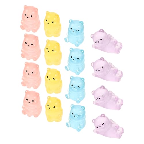 FUTUREORYY 40 Stück Glow in The Dark Miniature Resin Bears Luminous Tiny Figures für DIY Puppenhaus Feengarten Pflanzen Aquarium Leichte Sichere Nachtleuchtende Deko von FUTUREORYY