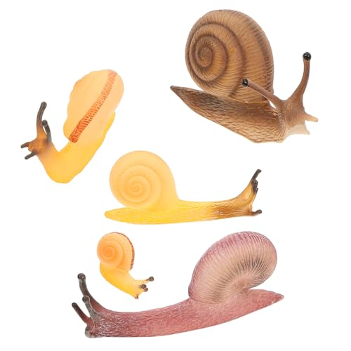FUTUREORYY 5 Stück Teiliges Realistisches Schneckenfigurenset Pädagogisches Tiermodell Detailgetreue Miniatur Schnecken für Gartendekoration Schreibtischornament und Lernspielzeug von FUTUREORYY