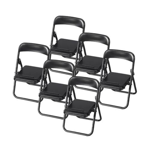 FUTUREORYY 6 Stück Handyhalter Klappstuhl Möbelstühle Puppenhaus Handyständer Desktop Telefonhalter Mini Stuhl Modell Mini Stuhl Telefonhalter Handyständer Schwarzer Kunststoff FUTUREORYY 6 Stück Handyhalter Klappstuhl Möbelstühle Puppenhaus Handyständer Desktop Telefonhalter Mini Stuhl Modell Mini Stuhl Telefonhalter Handyständer Schwarzer Kunststoff von FUTUREORYY