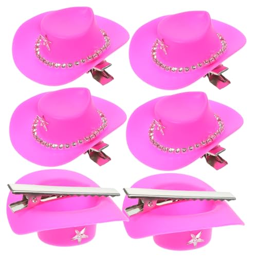 FUTUREORYY 6 Stück Mini Cowboyhut Haarspangen Hübsche Party Haarclips für Braut Junggesellenabschied Mottopartys Cowboy Hut Accessoires für Damen Haardeko für Besondere Anlässe von FUTUREORYY