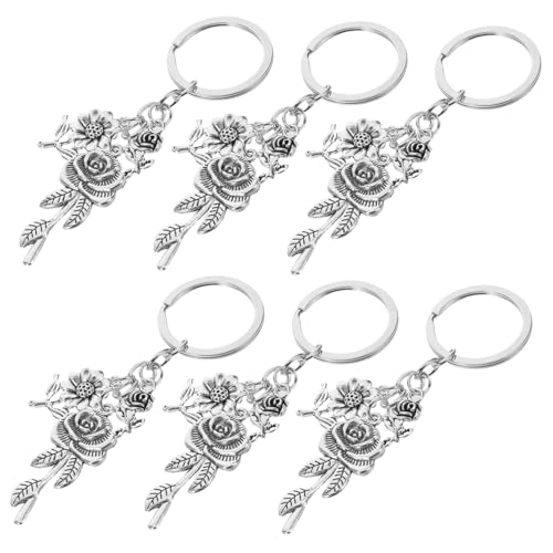 FUTUREORYY 6 Stück Teiliges Blumen Schlüsselanhänger Eleganter Taschenanhänger Vielseitiger Blumenbehang für Geldbörsen Rucksäcke Handtaschen Silberfarbene Dekoration für Mädchen FUTUREORYY 6 Stück Teiliges Blumen Schlüsselanhänger Eleganter Taschenanhänger Vielseitiger Blumenbehang für Geldbörsen Rucksäcke Handtaschen Silberfarbene Dekoration für Mädchen von FUTUREORYY