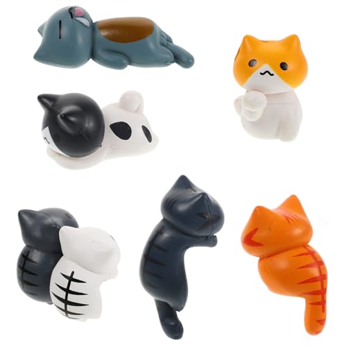 FUTUREORYY 6 Stück Teiliges Katzen aus Langlebigem PVC Niedliche Miniatur Katzenfiguren für Auto Armaturenbrett Vielseitige Auto und Desktop Dekoration für Katzenliebhaber als FUTUREORYY 6 Stück Teiliges Katzen aus Langlebigem PVC Niedliche Miniatur Katzenfiguren für Auto Armaturenbrett Vielseitige Auto und Desktop Dekoration für Katzenliebhaber als von FUTUREORYY