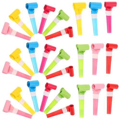 FUTUREORYY 60 Stück Teiliges Bunte Kunststoffpfeifen Party Noise Maker für Lustige Partytröten mit Hellem Farbmix Sicher und Umweltfreundlich für Geburtstage Halloween und von FUTUREORYY
